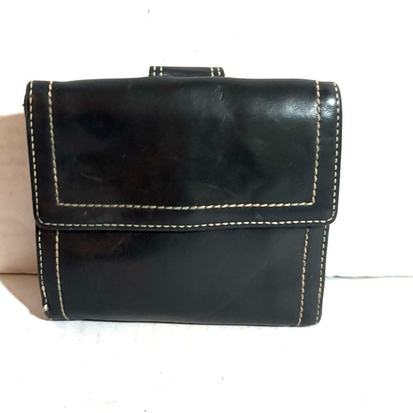Coach vintage Black Leather Wallet with Silver Buckle - Picture 2 of 6